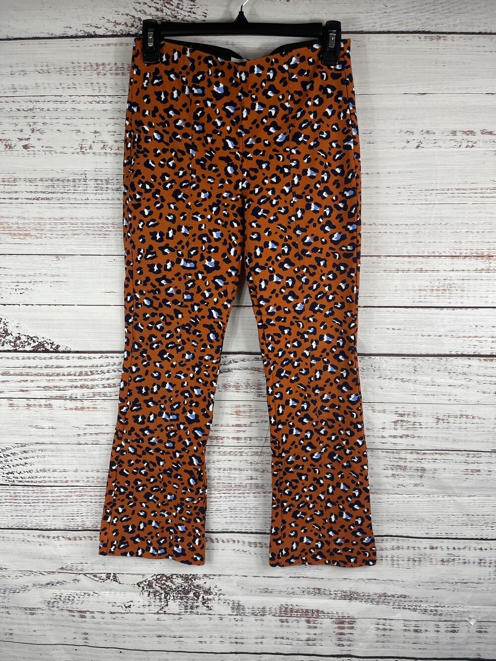 Maeve Pants Women's XS Leopard Print Flare Stretch High Waisted Anthropologie